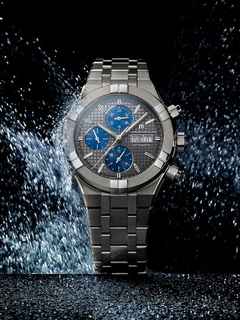 Maurice Lacroix Aikon Chronograph Automatik Titan 44mm graues Zifferblatt Metallband – Herrenuhren Chronograph aus Titan. Das Gehäuse ist rund und silber. Das Edelstahlarmband ist silber. Das Zifferblatt ist ein Index in silber. – Ansicht 4
