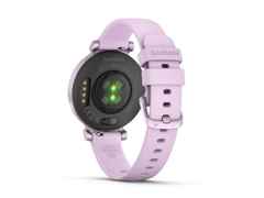 Garmin Lily 2 Smartwatch Aluminium eloxiert 35mm fliederfarbenes Display fliederfarbenes Silikonband – Damenuhren Uhr Multifunktion aus eloxiertes Aluminium, Kunststoff und Polyamid. Das Gehäuse ist rund und lila. Das Kautschuk / Kunststoff / Silikon Armband ist lila. Das Zifferblatt ist digital und lila. – Ansicht 6