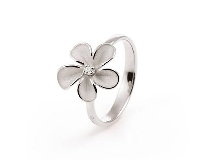 Cammilli Firenze Cherry Bloom Ring White Ice mit Brillant 0,030ct – Ringe Ring mit Besatz aus 750 Weißgold.