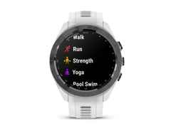 Garmin Approach S70 Smartwatch Kunststoff 42mm digitale Anzeige weißes Silikonband – Herrenuhren Uhr Multifunktion aus Keramik und Kunststoff. Das Gehäuse ist rund und grau. Das Kautschuk / Kunststoff / Silikon Armband ist weiß. Das Zifferblatt ist digital und schwarz. – Ansicht 4