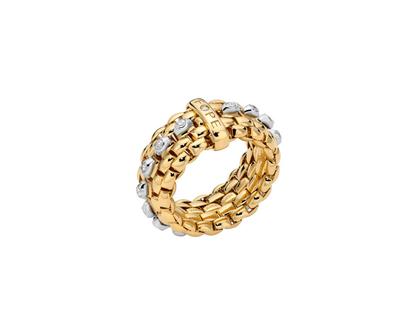 Fope Panorama Flex'It Ring Gelbgold 1 Ronde mit Brillanten 0,300ct M flexibel – Ringe Ring mit Besatz aus 750 Gelbgold, 750 Weißgold und und .