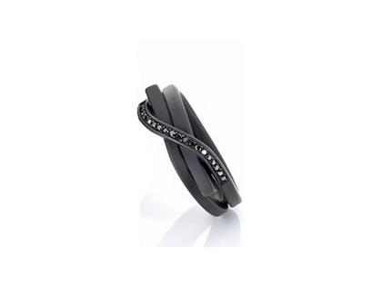 Oliver Schmidt Knoten Brillant 2fach gewickelt Damenring Edelstahl IP schwarz 2,5mm schwarze Brillanten – Ringe Ring mit Besatz aus Edelstahl, IP beschichtet und und .