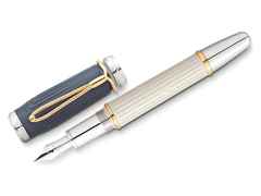 Montblanc Writers Edition                    2024: Jane Austen Limited Edition  3er Set – Schreibgeräte Füllfederhalter in beige und aus 750 Gelbgold, Edelharz, Metall, platiniert, rhodiniert und vergoldet. – Ansicht 3