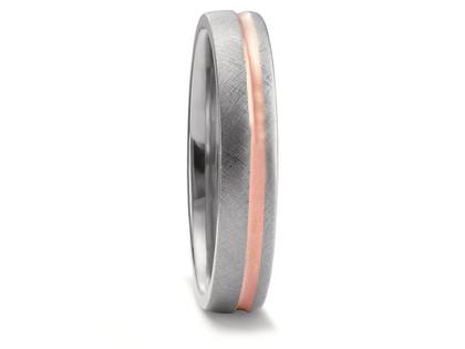 TitanFactory Titan & Edelmetall Herrenring Nr. 67 Titan mit Rotgold – Ringe Trauring aus 750 Gelbgold, 750 Rotgold, Titan und und .