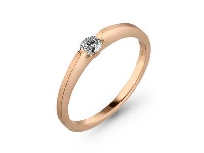 Schaffrath Liberte Lumina Ring Roségold mit Brillanten 0,22 – Ringe Ring mit Besatz aus 750 Rotgold.