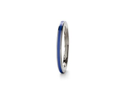 Niessing Setario Line Ring Fine Gray mit dunkelblauer Emaille – Ringe Ring in silber und aus 750 Weißgold.