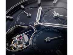 Frederique Constant Highlife Tourbillon Perpetual Calendar Manufacture Automatik Edelstahl 41mm blaues Zifferblatt Metallband – Herrenuhren Uhr mit Kalender aus Edelstahl und Leder. Das Gehäuse ist rund und silber. Das Edelstahlarmband ist silber. Das Zifferblatt ist ein Index in blau. – Ansicht 7