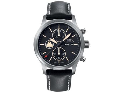 Mühle Glashütte Terranaut I Trail Chronograph Lederband – Herrenuhren Chronograph aus Edelstahl. Das Armband ist ein Lederarmband. Der Zifferblatt ist ein Index.