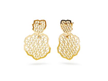 Niessing Topia Vision Wolke Ohrhänger Classic Yellow 30mm mit Brillanten 0,020ct – Ohrschmuck Ohrhänger aus 750 Gelbgold.