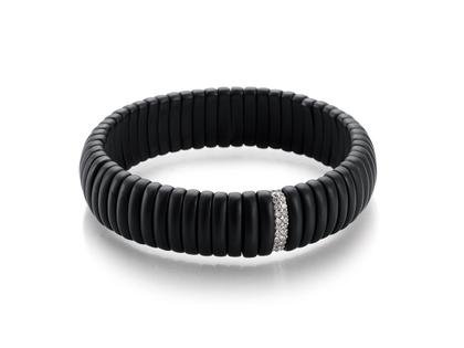 Armschmuck Armband in schwarz und aus 750 Weißgold und Keramik.