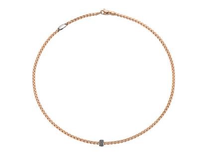 Halsschmuck Collier aus 750 Rotgold, 750 Weißgold und und rhodiniert.