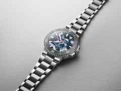 Oris Aquis Date Upcycle Automatik Edelstahl 43,5mm mehrfarbiges Zifferblatt Metallband – Herrenuhren Uhr mit Datum aus Edelstahl und Keramik. Das Gehäuse ist rund und silber. Das Edelstahlarmband ist silber. Das Zifferblatt ist ein Index in mehrfarbig. – Ansicht 2