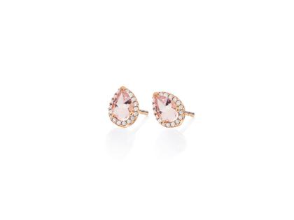 Capolavoro Espressivo Jennifer Einhänger Roségold mit rosanem Morganit und Brillanten 0,180ct – Ohrschmuck Ohrstecker aus 750 Rotgold. – Ansicht 2