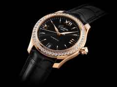 Glashütte Original Lady Serenade Automatik Roségold 36mm schwarzes Zifferblatt mit Brillanten schwarzes Lederband – Ansicht 2
