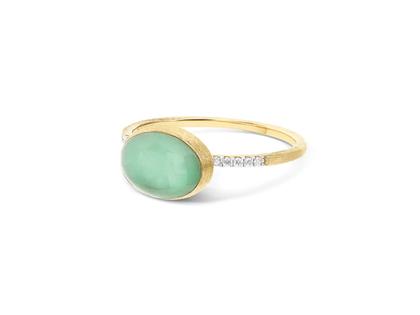 Nanis Nanis Boules Lattementa Small Ring Gelbgold mit grüner Jade und Brillanten – Ringe Ring aus 750 Gelbgold.