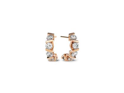 Niessing Vivida Creolen Classic Red 3,5mm mit Brillanten 1,60ct – Ohrschmuck Ohrstecker aus 750 Rotgold.