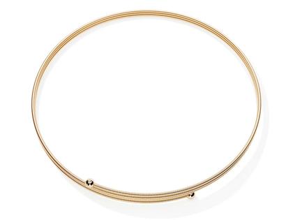 Niessing Colette C Embrace Collier 3-fach Fine Rose mit zweifachem Besatz 125mm – Halsschmuck Collier aus 750 Gelbgold.