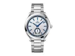 Omega Seamaster Aqua Terra 150M Automatik Kleine Sekunde Edelstahl 41mm silbernes Zifferblatt Metallband – Herrenuhren Uhr mit Datum aus Edelstahl und Kautschuk. Das Gehäuse ist rund und silber. Das Edelstahlarmband ist silber. Das Zifferblatt ist ein Index in silber.