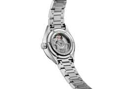 TAG Heuer Carrera Date Automatik Edelstahl 29mm weißes Perlmutt-Zifferblatt mit Brillanten Metallband – Damenuhren Uhr mit Datum aus Edelstahl. Das Gehäuse ist rund und silber. Das Edelstahlarmband ist silber. Das Zifferblatt ist ein Index in weiß. – Ansicht 3