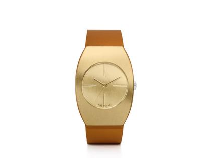 Niessing Radius 9 Forma Größe L 44,5 mm Automatik  Gelbgold Lederband natur – Herrenuhren Uhr ohne Datum aus 750 Gelbgold. Das Gehäuse ist tonneauform und gelbgold. Das Lederarmband ist braun. Das Zifferblatt ist ein Index in gelbgold.