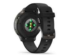 Garmin Venu 4 Quarz Edelstahl und Polymer Schiefergrau 41mm digitales Zifferblatt schwarzes Silikonband – Herrenuhren Uhr Multifunktion aus Edelstahl und Faserverstärktes Polymer. Das Gehäuse ist rund und anthrazit. Das Kautschuk / Kunststoff / Silikon Armband ist schwarz. Das Zifferblatt ist digital und schwarz. – Ansicht 4