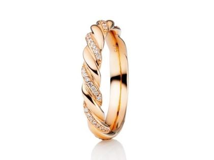 Capolavoro Fantasia Ring Rotgold gedreht mit Brillanten 0,150ct – Ringe Ring mit Besatz aus 750 Rotgold.
