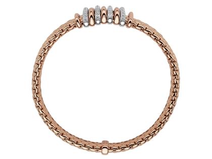 Fope Panorama Armband  mit 9 Ronden  Rosegold mit Brillanten – Armschmuck Armband aus 750 Rotgold. – Ansicht 2
