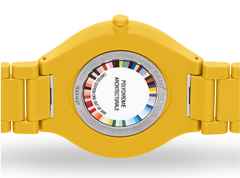 Rado True Thinline Les Couleurs Le Corbusier Quarz Keramik Sunshine Yellow 4320W – Damenuhren Uhr ohne Datum aus Keramik und Titan. Das Gehäuse ist rund und gelb. Das Keramikarmband ist gelb. Das Zifferblatt ist ein Index in gelb. – Ansicht 2