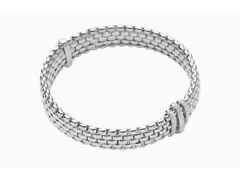 Fope Panorama Armband  mit 3 Ronden Weißgold mit Brillanten Pave – Armschmuck Armband aus 750 Weißgold.