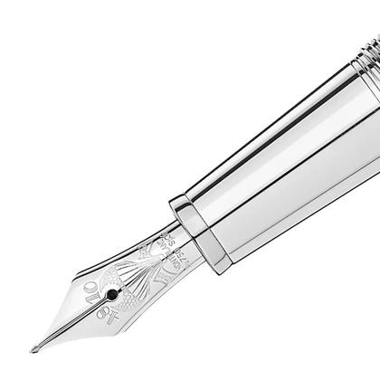 Montblanc Around the World in 80 Days Doué Classique Füllfederhalter blau – Schreibgeräte Füllfederhalter aus 750 Weißgold, Edelharz und platiniert und rhodiniert. – Ansicht 2