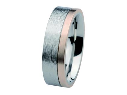 Ernstes Design Ring Nr. 311 R225.7 – Ringe Ring aus Edelstahl, 750 Rotgold und und .