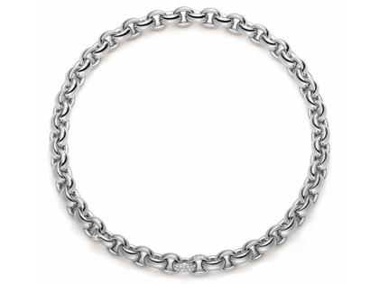 IsabelleFa ChaCha Collier Weißgold 11mm Pavé – Halsschmuck Collier aus 750 Gelbgold.