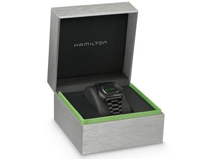 Hamilton PSR MTX Limited Edition Edelstahl schwarz – Herrenuhren Uhr ohne Datum aus Edelstahl und PVD beschichtet. Das Gehäuse ist sonstige Form und schwarz. Das Edelstahlarmband ist schwarz. Das Zifferblatt ist digital und schwarz. – Ansicht 5
