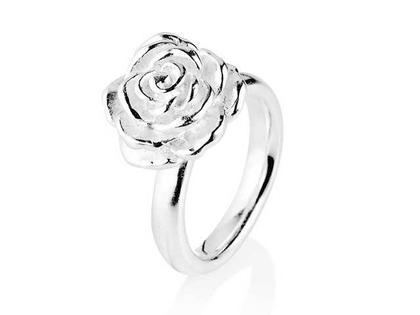 Drachenfels Design Rosenregen Ring Mittlerer Ring Silber – Ringe Ring aus 925 Silber.