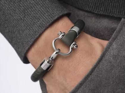 Omega Aqua Sailing Armband Leder grün – Armschmuck Armband aus Edelstahl, Leder und und . – Ansicht 2