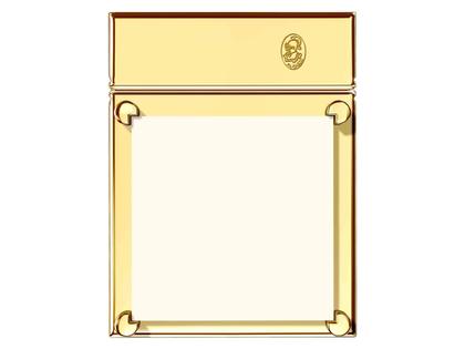 El Casco Haftnotiz Halter aus Messing vergoldet – Büroaccessoires Zettelbox in gelbgold und aus Messing und vergoldet. – Ansicht 2
