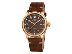 Mühle Glashütte Terrasport IV Bronze Mokka Edition Automatik 42mm braunes Zifferblatt braunes Lederband – Herrenuhren Uhr mit Datum aus Bronze und Edelstahl. Das Gehäuse ist rund und roségold. Das Lederarmband ist braun. Das Zifferblatt ist arabisch und braun.