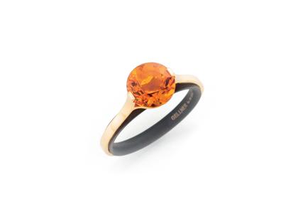 Gellner Star Ring Rosegold Schwarz mit Citrin – Ringe Ring aus 750 Rotgold, Edelstahl und und .