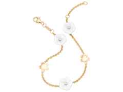 Meissen Blossom Blütenarmband Gelbgold mit Brillanten – Armschmuck Armband aus 750 Gelbgold.