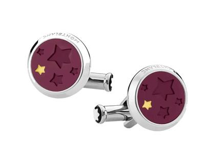 Montblanc Manschettenknöpfe Le Petit Prince bordeaux – Herrenschmuck Manschettenknöpfe aus Edelstahl.