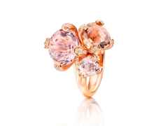 Capolavoro Capriccio Ring Roségold  Bergkristall, Rauchquarz, Morganit – Ringe Ring mit Besatz aus 750 Rotgold.