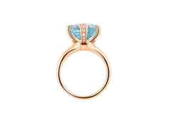 Capolavoro Capriccio Ring Roségold Sky Blue Topas 10 mm – Ringe Ring mit Besatz aus 750 Rotgold. – Ansicht 2