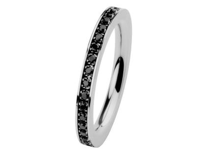 Ernstes Design R265BL Damenring mit Zirkonia – Ringe Trauring mit Besatz aus Edelstahl.