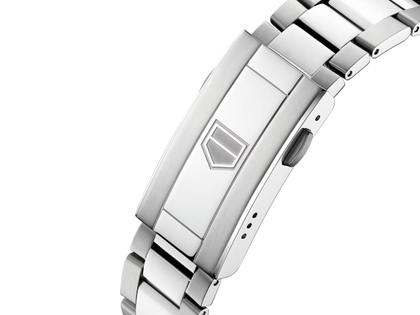 TAG Heuer Aquaracer Professional 200 Solargraph Quarz Edelstahl 40mm grünes Zifferblatt Metallband – Herrenuhren Uhr mit Datum aus Edelstahl. Das Gehäuse ist rund und silber. Das Edelstahlarmband ist silber. Das Zifferblatt ist ein Index in grün. – Ansicht 4