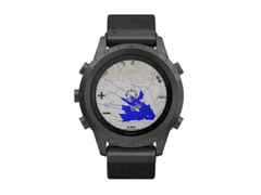 Garmin MARQ Commander digital schwarzes Jacquard-Weave Nylonarmband – Herrenuhren Uhr Multifunktion aus DLC beschichtet und Titan. Das Gehäuse ist rund und schwarz. Das Textilarmband ist schwarz. Das Zifferblatt ist digital und schwarz.