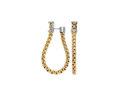 Fope Essentials Steckcreolen Gelbgold groß Brillanten 0,170ct – Ohrschmuck Creolen aus 750 Gelbgold, 750 Weißgold und und .