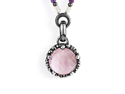 Drachenfels Design Lilienkönigin Kronenanhänger Vintage Amethyst – Anhänger Anhänger mit Besatz aus 925 Silber.
