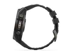 Garmin Fenix 9 faserverstärktes Polymer 51mm digitales Display schwarzes Silikonband – Herrenuhren Uhr Multifunktion aus Kautschuk, Kunststoff und Titan. Das Gehäuse ist rund und schwarz. Das Kautschuk / Kunststoff / Silikon Armband ist schwarz. Das Zifferblatt ist digital und schwarz. – Ansicht 3