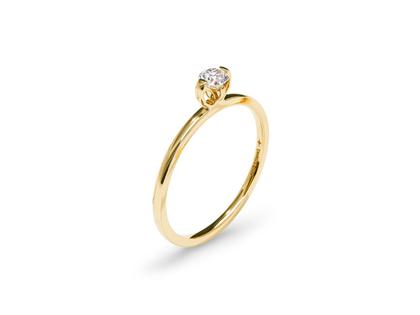 Ringe Ring mit Besatz in gelbgold und aus 750 Gelbgold.
