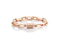 Capolavoro Love Lock 03 Armband Roségold 17cm mit Brillanten 0,950ct – Armschmuck Armband aus 750 Rotgold.